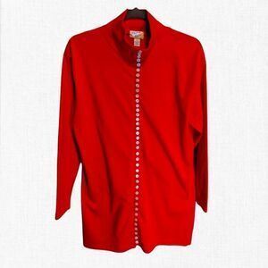 Vintage Betty Blue Long Sleeve Turtleneck Button Down Shirt